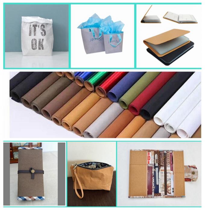 DIY Natural Colorful 0.5mm Washable Kraft Paper Fabric For Tote Bag