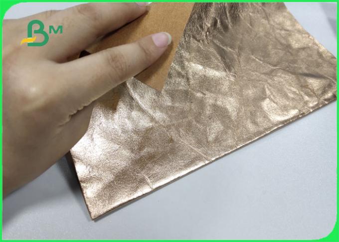0.55mm Washable Kraft Paper Gold / Rose Gold / Green / Blue For Shiny Bags