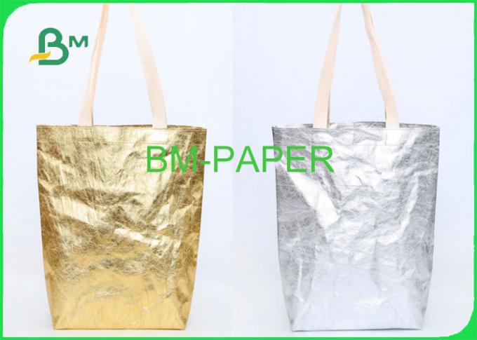   Details 0.55mm Washable Kraft Paper Gold /  Rose Gold / Green / Blue For Shiny Bags