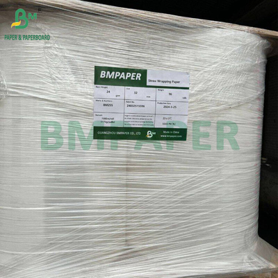 24 غرام 28 غرام ورق تغليف قش أبيض 27MM x 5000M قوة سحب جيدة