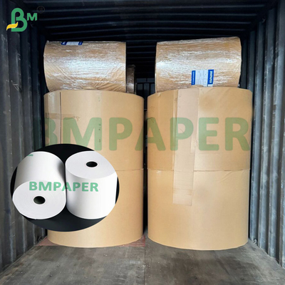 لفة جامبو من ورق الطلاء الحراري الخالي من مادة BPA بوزن 55 جرامًا، طبيعي/أبيض ناصع 790 مم 860 مم