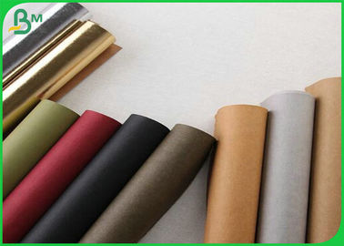 لون مختلف 0.55MM قابل للغسل كرافت النسيج لفة لصنع حقائب اليد