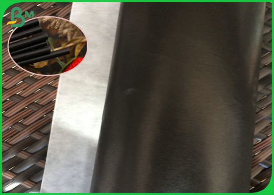 60gsm FSC وشهادة ادارة الاغذية والعقاقير للطباعة ورقة القش السوداء الصف الغذاء لفة للبن أو الحليب الشاي