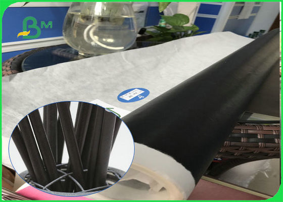 60gsm 120gsm لفة ورقة الغذاء الصف الأسود القش مع FSC ورقة FDA القابلة للتحلل