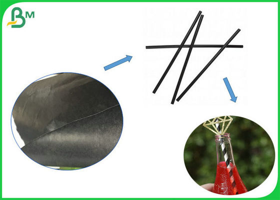 60gsm 120gsm لفة ورقة الغذاء الصف الأسود القش مع FSC ورقة FDA القابلة للتحلل